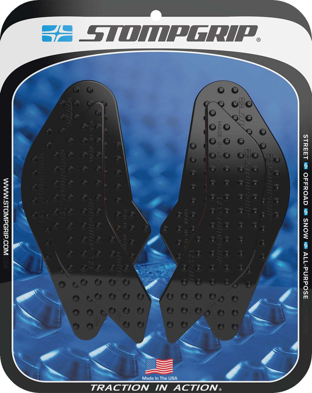 STOMPGRIP Tank Grips - Volcano - Black - Suzuki - GS '24-'25 55-10-0210B