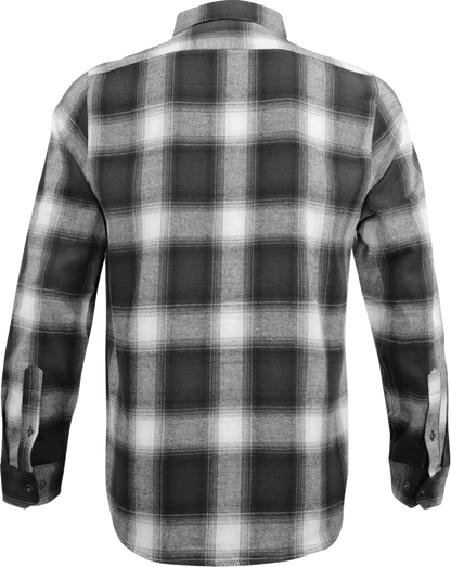 THROTTLE THREADS Drag Specialties Flannel 25 Shirt - Black/Gray - 2XL DRG33ST61GY2R