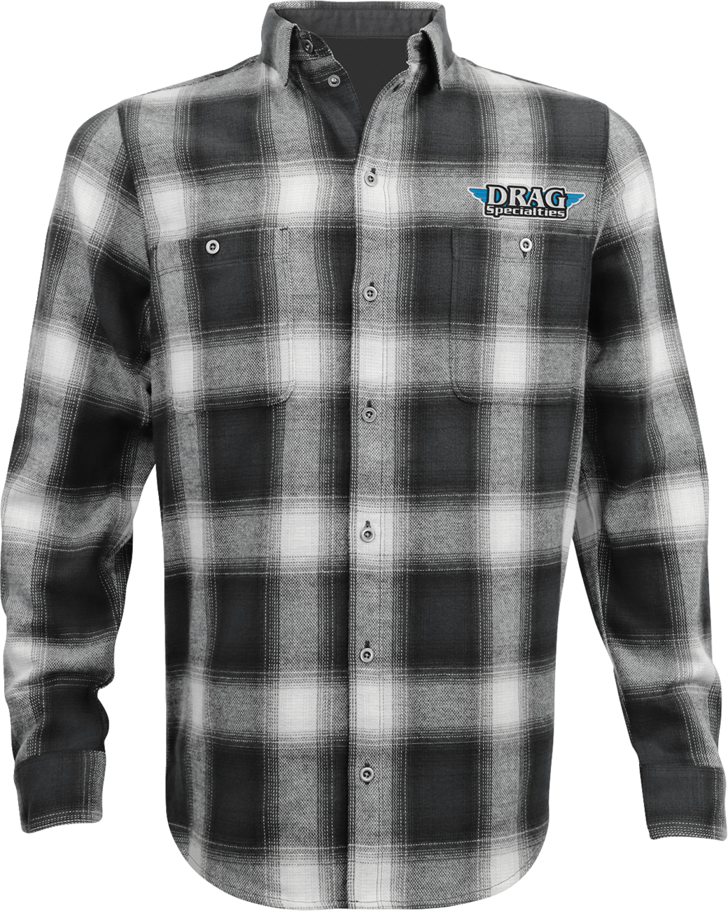 THROTTLE THREADS Drag Specialties Flannel 25 Shirt - Black/Gray - 4XL DRG33ST61GY4R