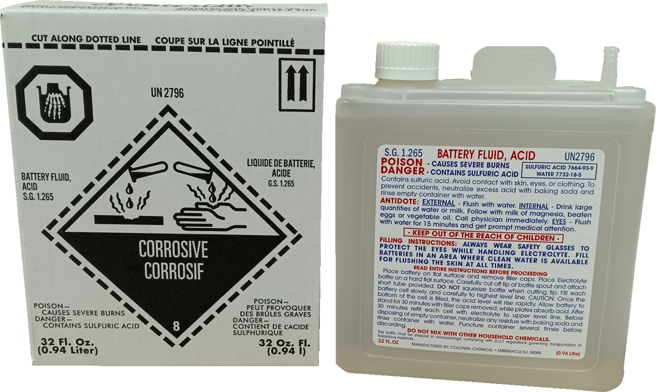 YUASA Battery Acid - 32 oz. YUAACID32BOX