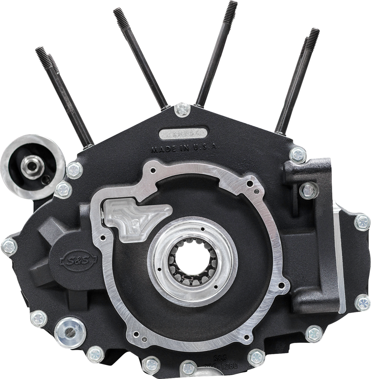 S&S CYCLE Crankcase - MK-Series "B" - Black - M8 Softail 310-1326