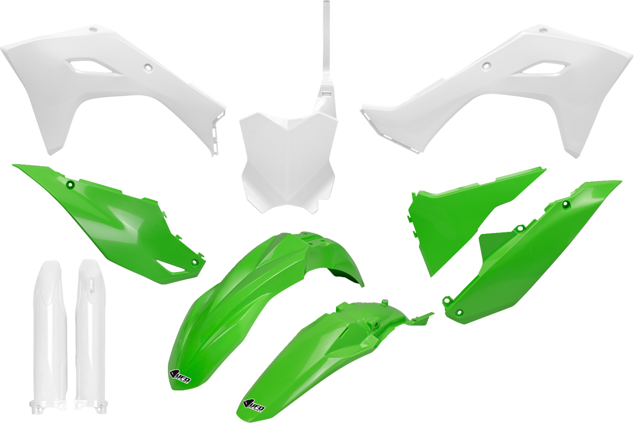 UFO Body Kit - Green/White - Kawasaki - KX '24-'25 KAKIT231F@444