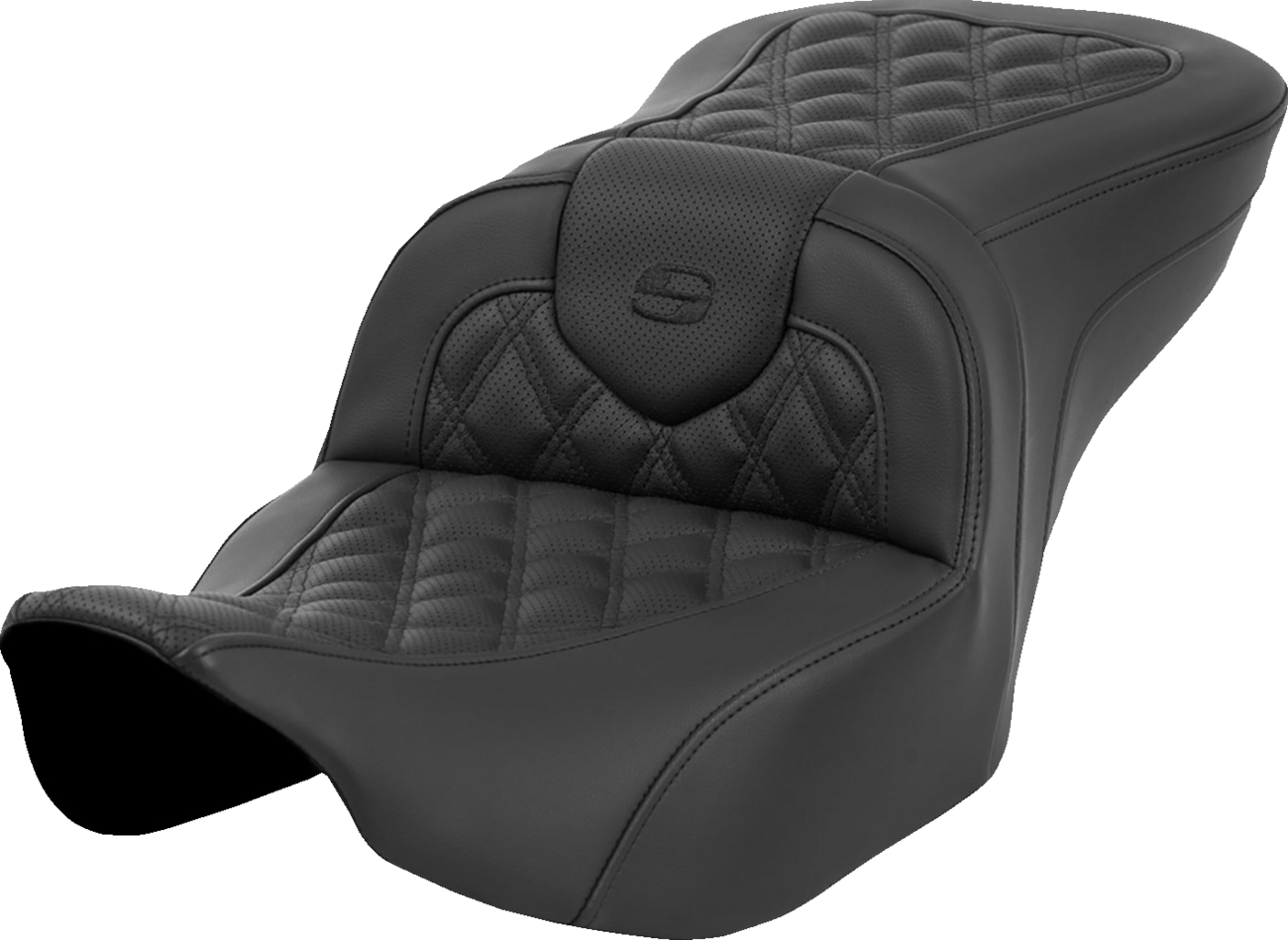 SADDLEMEN Heated Roadsofa™ Seat - Lattice Stitch - w/o Backrest - FLT/FLH '23-'24 823-07-182A0