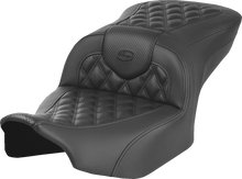 SADDLEMEN Heated Roadsofa™ Seat - Carbon Fiber - Lattice Stitch - w/o Backrest - FLT/FLH '23-'24 823-07-206A0