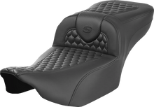 SADDLEMEN Heated RoadSofa™ Seat - Extended Reach - Honeycomb Stitch - w/o Backrest - FLT/FLH ’23-‘24 823-07-190A0