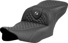 SADDLEMEN Roadsofa™ Seat - Dragon Scale Stitch - Silver Stitch - w/o Backrest - FLTR/FLHX '23-'24 823-07-20805