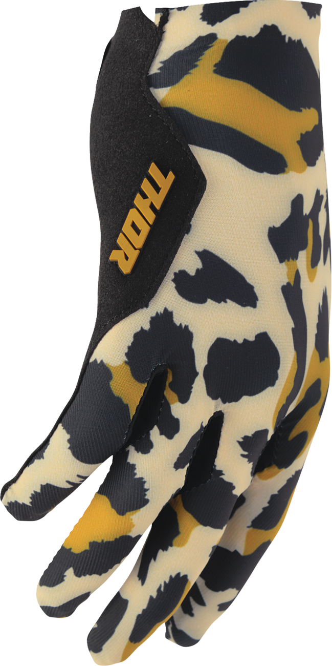 THOR Women's Sportmode Cheetah Gloves - Tan/Black - Large 3331-0310