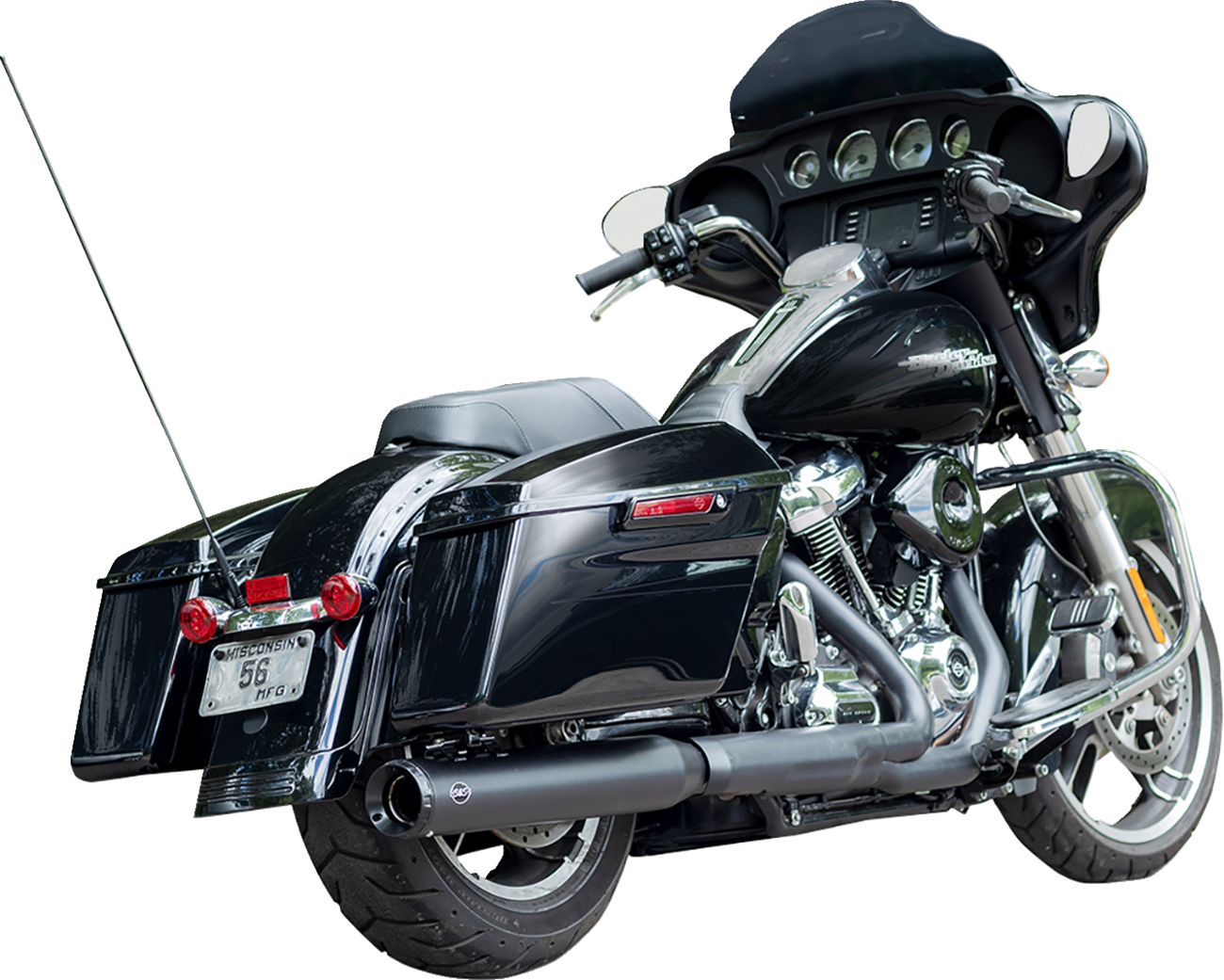 S&S CYCLE 2-into-1 Swindler Exhaust Conversion Kit - 4" - Black - M8 Touring 550-1139