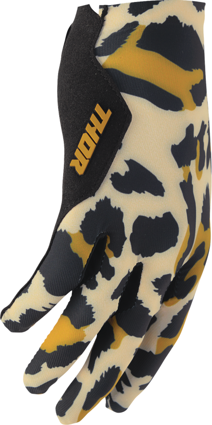 THOR Women's Sportmode Cheetah Gloves - Tan/Black - XL 3331-0311
