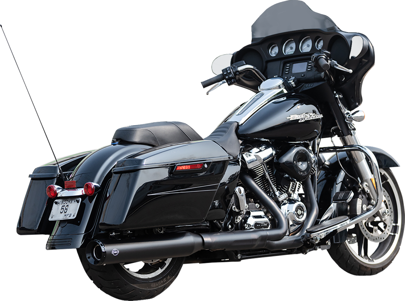 S&S CYCLE 2-into-1 Swindler Exhaust Conversion Kit - 4-1/2" - Black - M8 Touring 550-1141