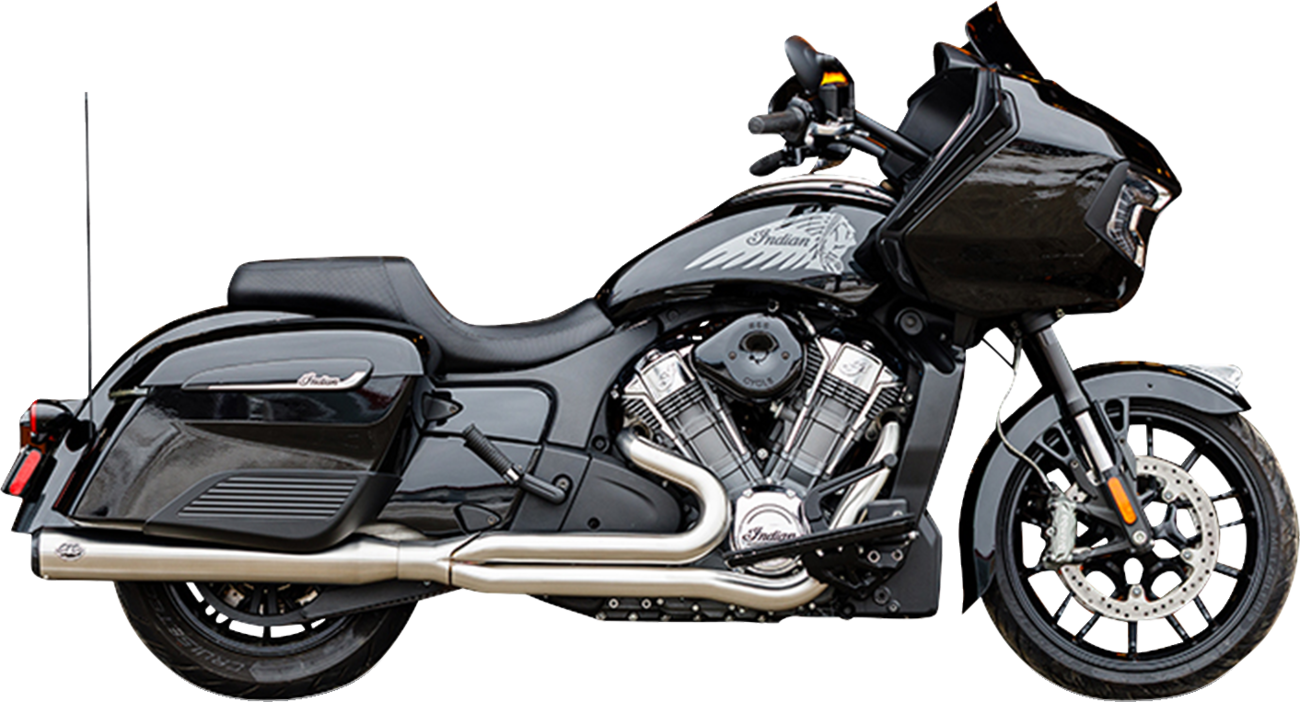 S&S CYCLE 2-into-1 Qualifier Exhaust System - Brushed Stainless Steel - Race Only - Indian with PowerPlus 550-1130