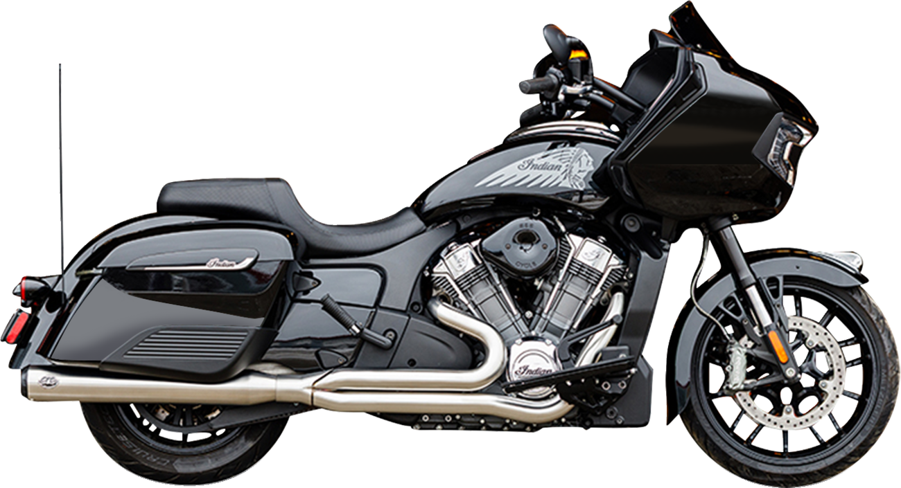S&S CYCLE 2-into-1 Qualifier Exhaust System - Brushed Stainless Steel - 49 State - Indian with PowerPlus 550-1132