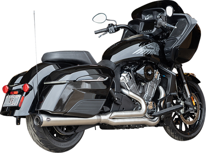 S&S CYCLE 2-into-1 Qualifier Exhaust System - Brushed Stainless Steel - Race Only - Indian with PowerPlus 550-1130