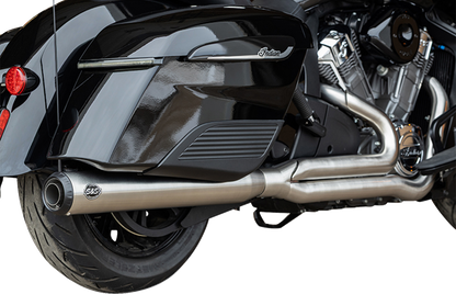 S&S CYCLE 2-into-1 Qualifier Exhaust System - Brushed Stainless Steel - Race Only - Indian with PowerPlus 550-1130