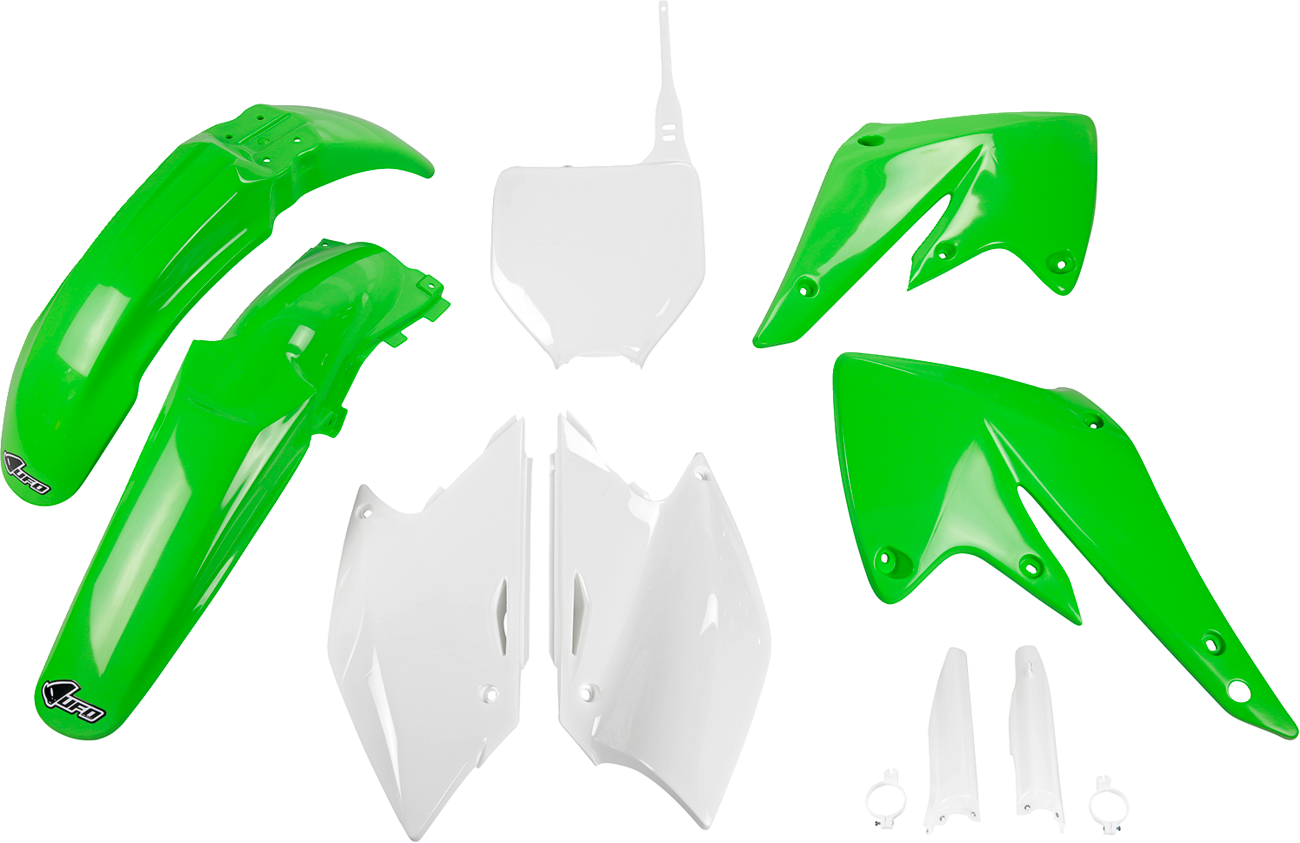 UFO Body Kit - OEM Green/White - Kawasaki - KX '04-'05 KAKIT203F@999