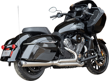 S&S CYCLE 2-into-1 Qualifier Exhaust System - Brushed Stainless Steel - 49 State - Indian with PowerPlus 550-1132