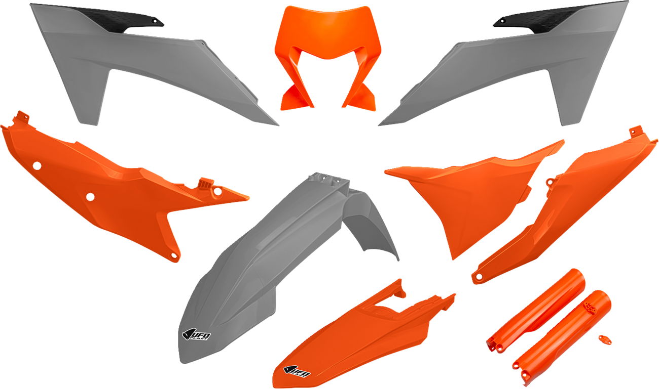 UFO Body Kit - Black/Gray/Orange - KTM - EX '24-'25 KTKIT530F@555
