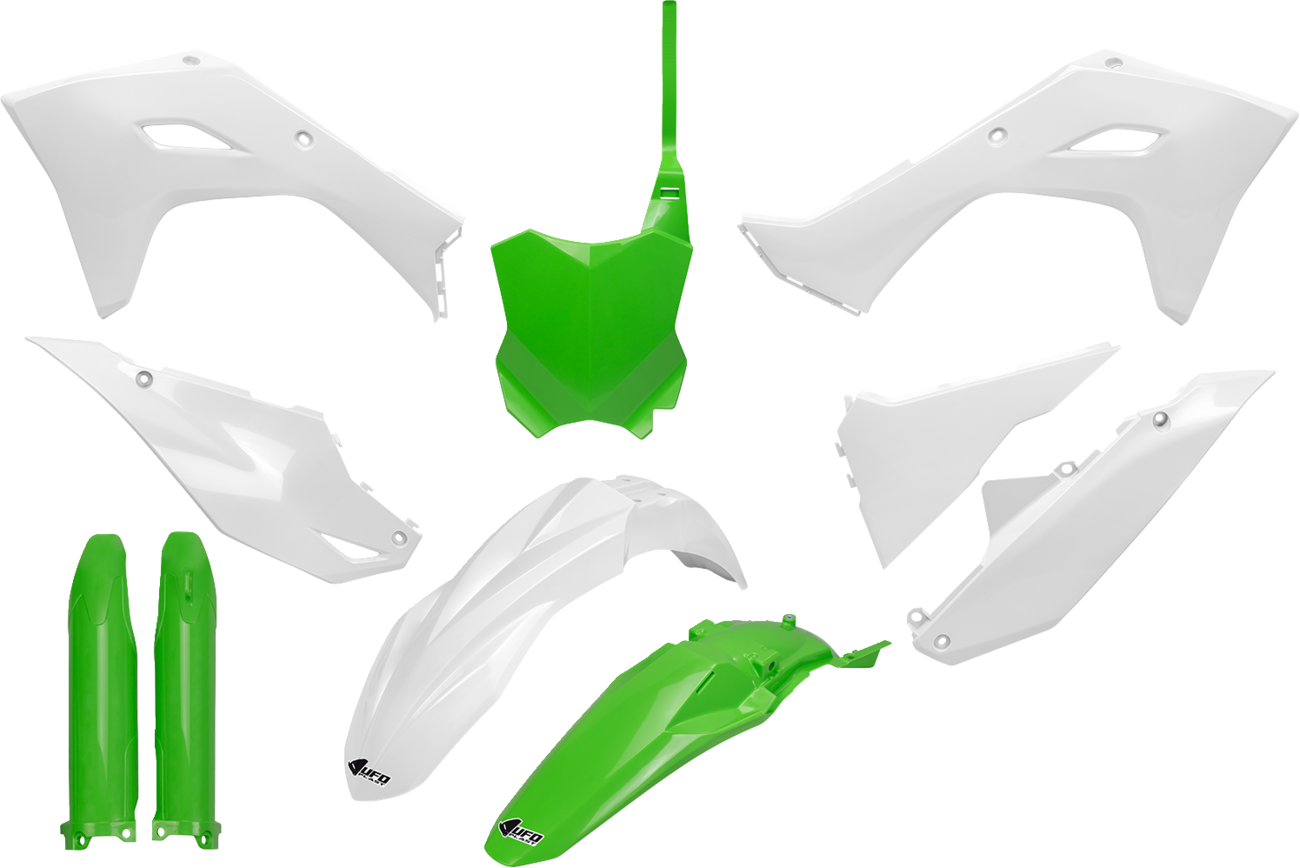 UFO Body Kit - Green/White - Kawasaki - KX '24-'25 KAKIT231F@222