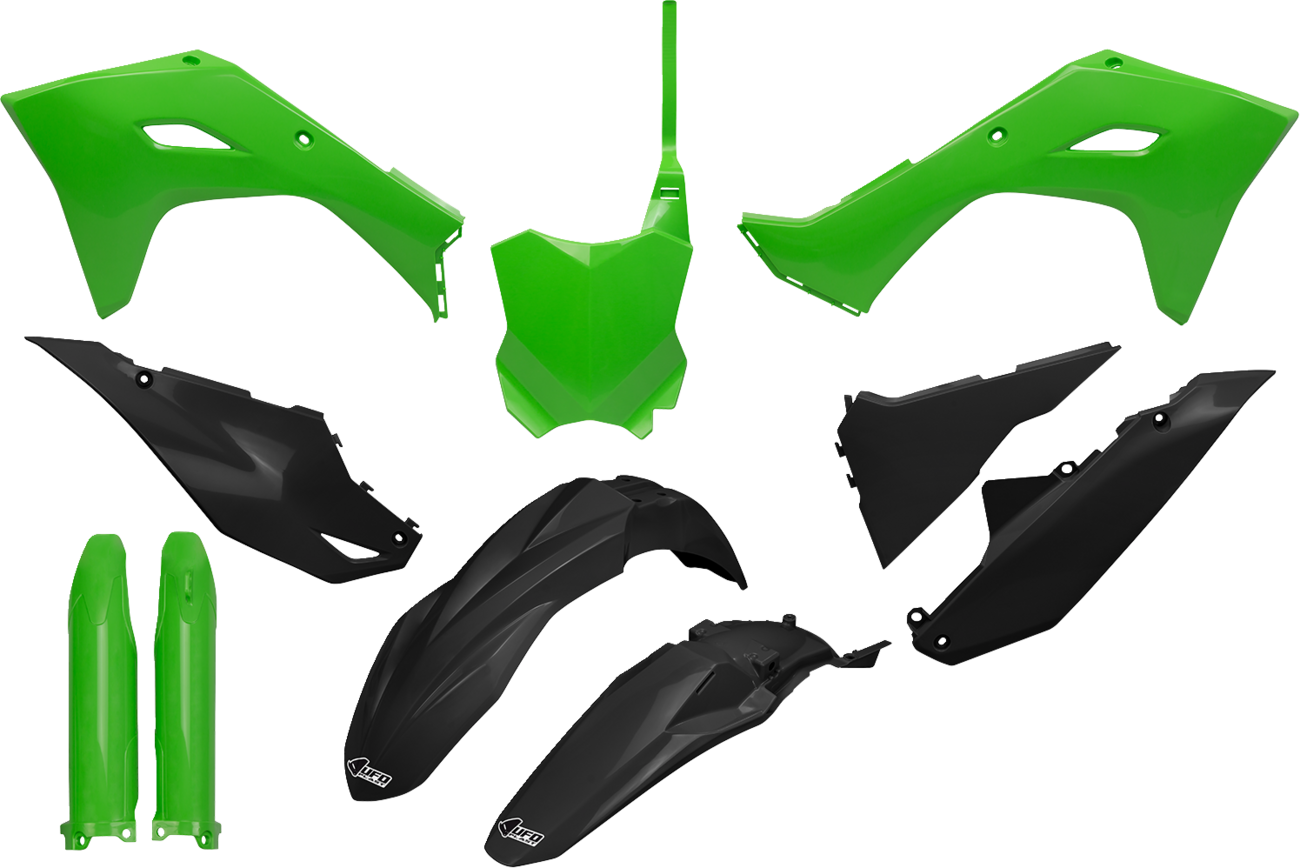 UFO Body Kit - Green/Black - Kawasaki - KX '24-'25 KAKIT231F@333