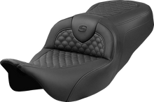 SADDLEMEN Roadsofa™ Seat - Dragon Scale Stitch - Black Stitch - w/o Backrest - FLH/FLT '08-'24 808-07B-20800