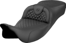 SADDLEMEN Roadsofa™ Extended Reach Seat - Dragon Scale Stitch - Black Stitch - w/o Backrest - FLH/FLT '08-'24 808-07B-20900