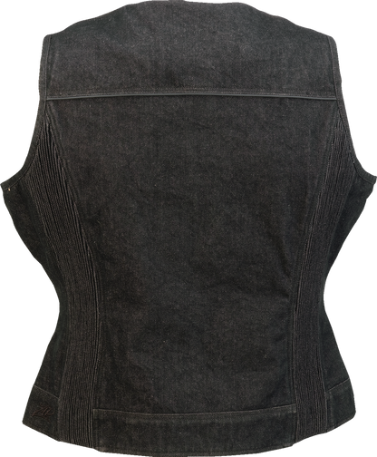Z1R Women's Denim Vest - Black - Small 2831-0107