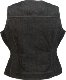 Z1R Women's Denim Vest - Black - XS 2831-0106