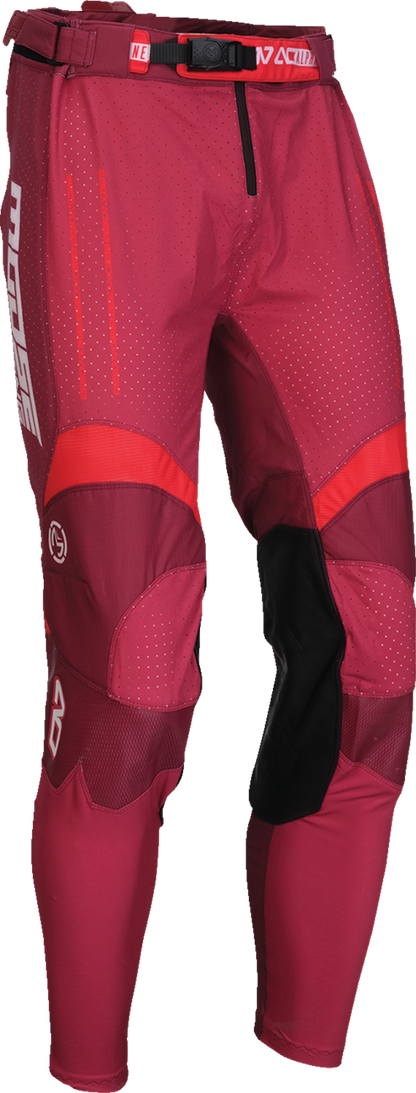 MOOSE OFFROAD Alpha One Pants - Burgundy/White - US 30 Slim 2901-12027