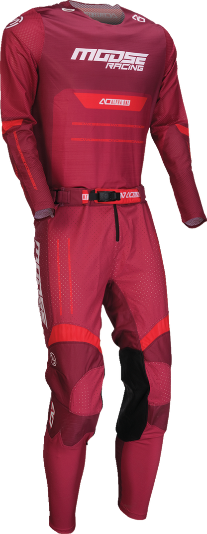 MOOSE OFFROAD Alpha One Pants - Burgundy/White - US 40 2901-12034