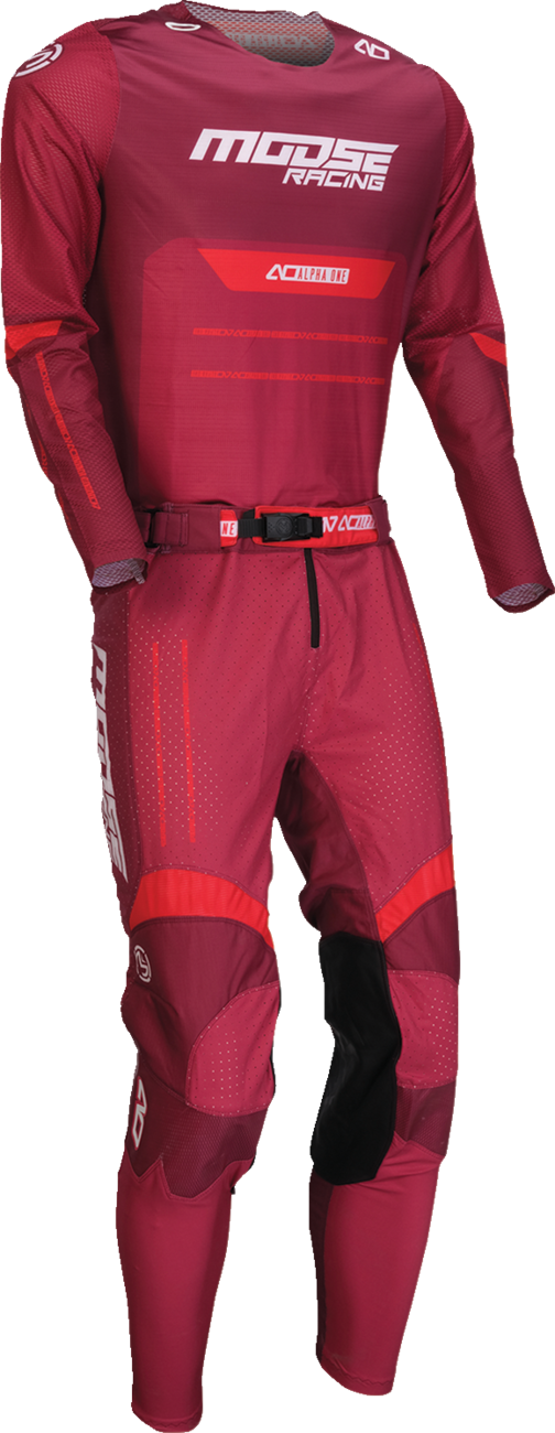 MOOSE OFFROAD Alpha One Pants - Burgundy/White - US 26 Slim 2901-12025