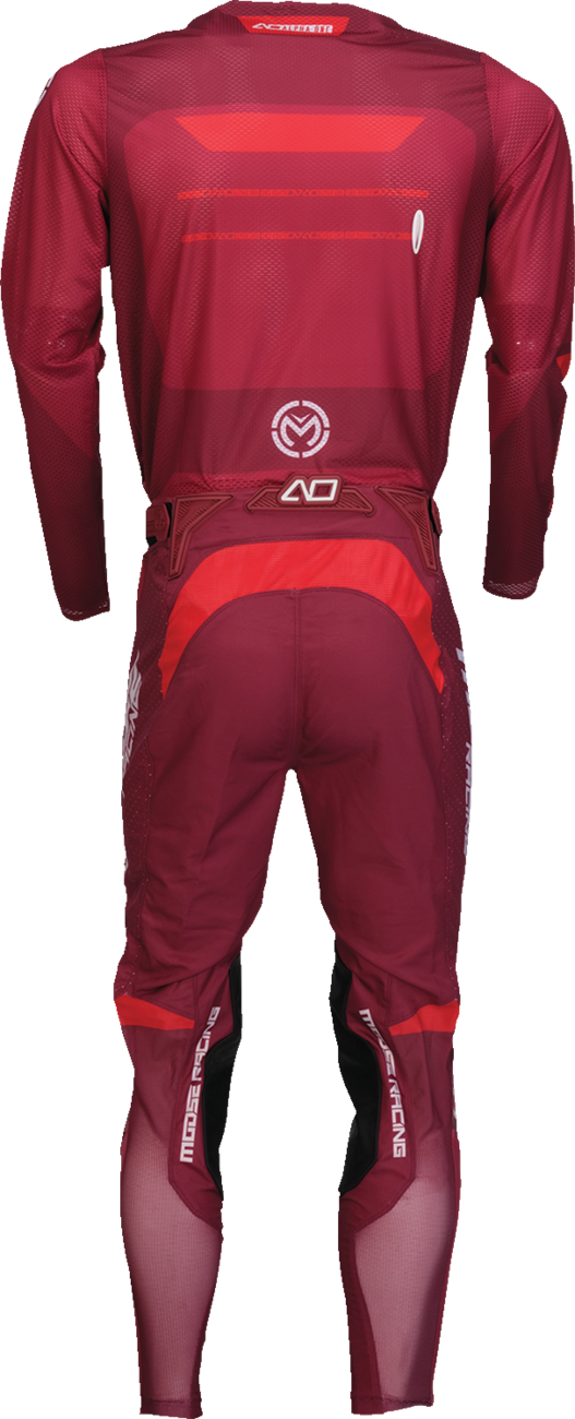 MOOSE OFFROAD Alpha One Pants - Burgundy/White - US 26 Slim 2901-12025