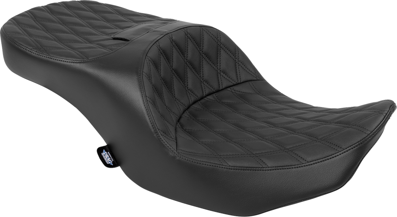 DRAG SPECIALTIES SEATS Freedom Seat - Black - Vinyl - Black Double Diamond Stitch - FLT/FLH '23-'25 4711B