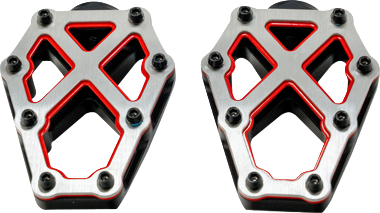 KODLIN USA NXL Foot Pegs - Black w/ Red Accent K73255-RL