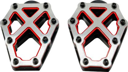 KODLIN USA NXL Foot Pegs - Black w/ Red Accent K73255-RL