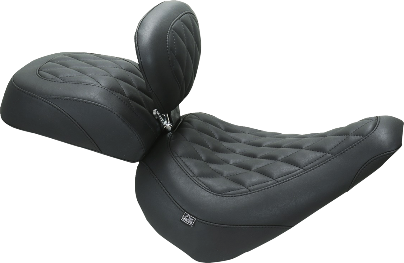 MUSTANG Wide Tripper™ Solo Seat - w/ Backrest - Diamond - Black Stitch - FXBR '23-'25 89027