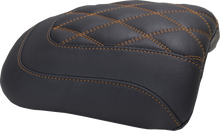 MUSTANG Padded Passenger Seat Cowl - Double Diamond - Mandarin Orange Stitch - FLT/FLH '23-'25 88611MO