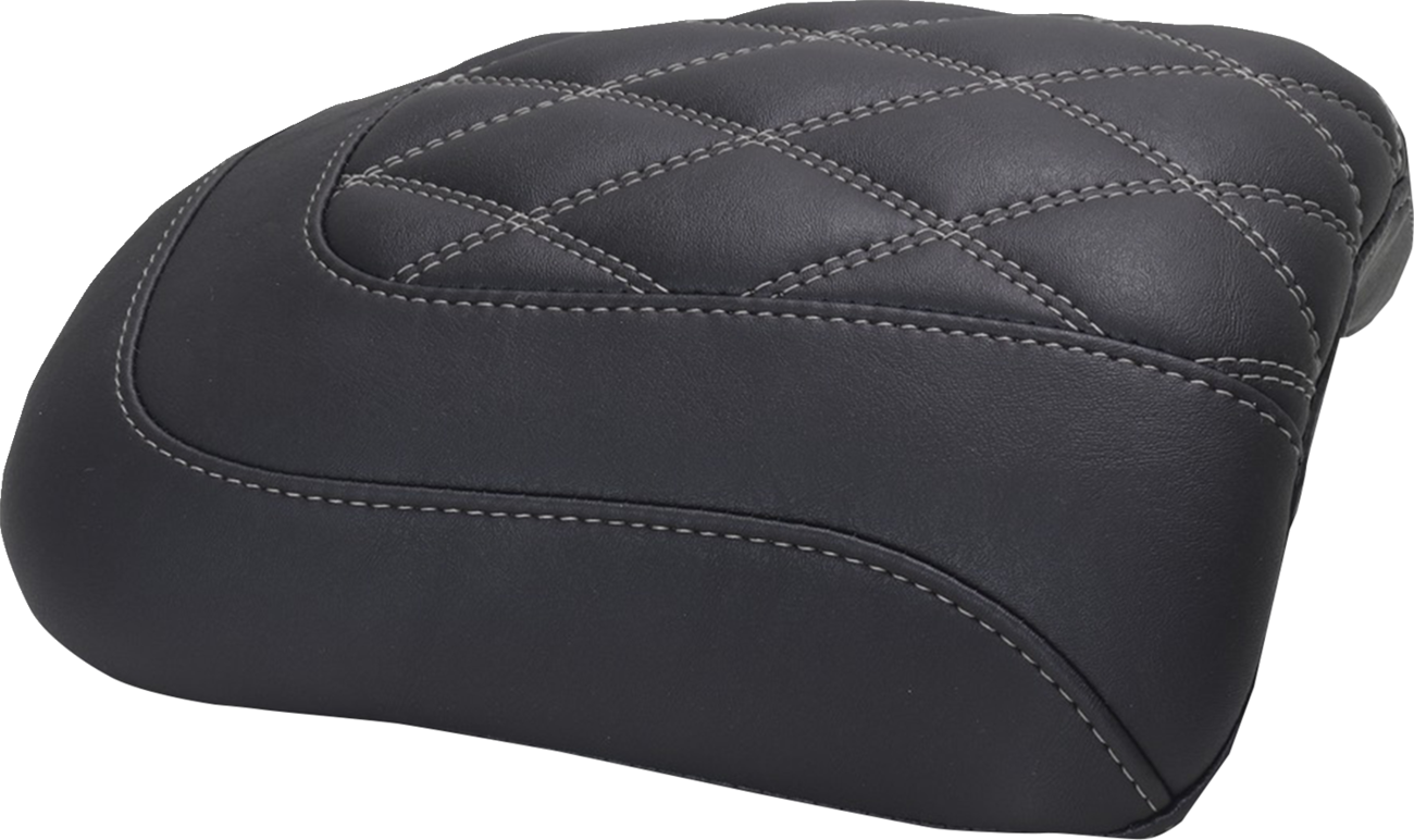 MUSTANG Padded Passenger Seat Cowl - Double Diamond - Gunmetal Stitch - FLT/FLH '23-'25 88611GM