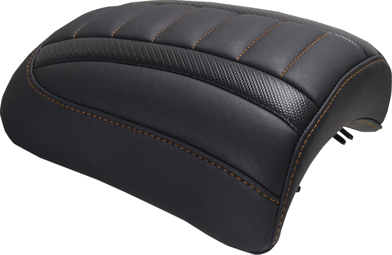 MUSTANG Padded Passenger Seat Cowl - Deluxe - Mandarin Orange Stitch - FLT/FLH '23-'25 88610MO
