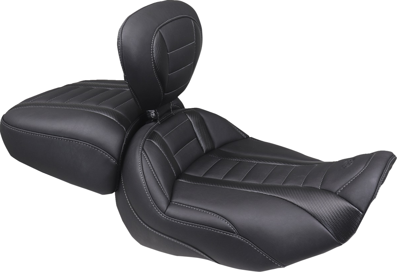 MUSTANG Deluxe Passenger Seat - Wide - Gunmetal Stitch - FLT/FLH '23-'25 88420GM