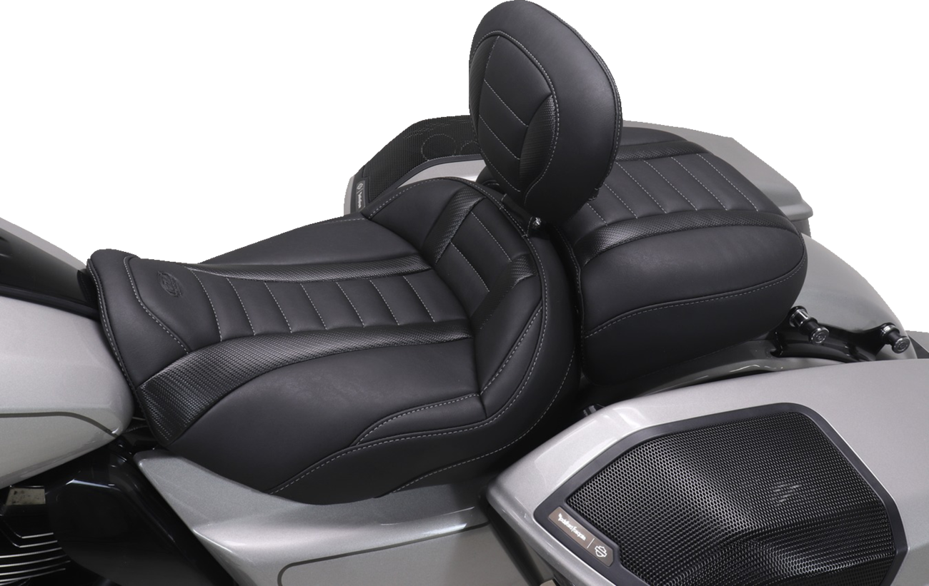 MUSTANG Deluxe Passenger Seat - Wide - Gunmetal Stitch - FLT/FLH '23-'25 88420GM