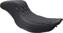MUSTANG One Piece 2-Up Squareback Seat - Double Diamond - Black Stitch - FLH/FLT '97-'07 78807