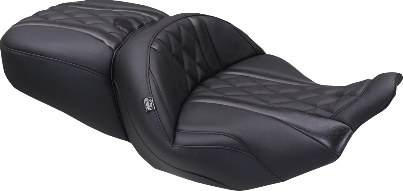 MUSTANG Deluxe One-Piece, 2-Up Seat - Diamond - Black Stitch - FLT/FLH '23-'25 89411