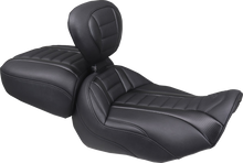 MUSTANG Deluxe Passenger Seat - Wide - Black Stitch - FLT/FLH '23-'25 88420