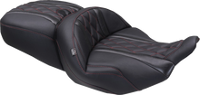 MUSTANG Deluxe One-Piece, 2-Up Seat - Diamond - Dark Cherry Stitch - FLT/FLH '23-'25 89411DC