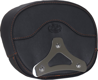 MUSTANG Deluxe Sissy Bar Pad - Diamond - Mandarin Orange Stitch - FLT/FLH '23-'25 88450MO