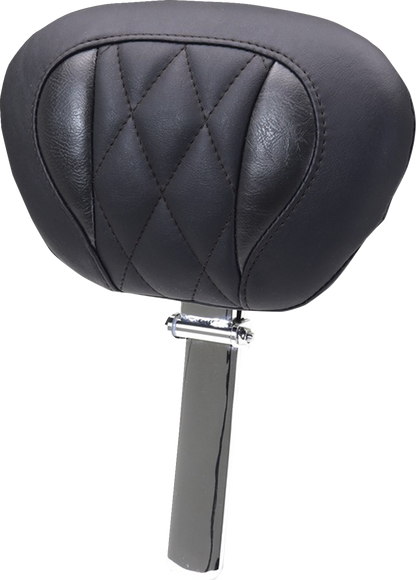 MUSTANG Deluxe Driver Backrest - Diamond - Black Stitching - FLT/FLH '23-'25 89460
