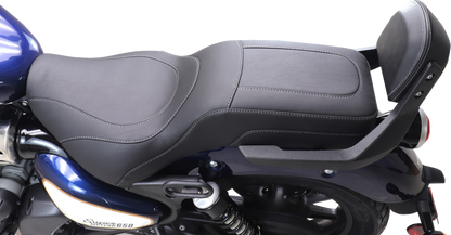MUSTANG Squareback 2-Up Seat - Black w/ Steel Stitch - Royal Enfield '24-'25 88600ST