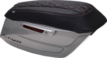 MUSTANG Deluxe Diamond Saddlebag Lid Cover - Black w/ Dark Cherry Stitch - FLH/FLT '23-'25 88470DC