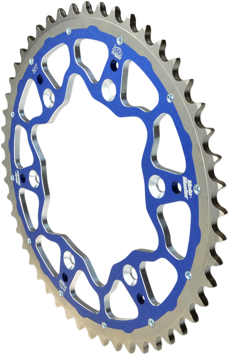 MOTO-MASTER Fusion Series Dual Ring Rear Sprocket - 50 Tooth - Blue 620073450