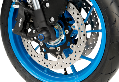 PUIG HI-TECH PARTS Axle Sliders - Front - Black - Pair - Suzuki GSX-8R/S 21623N